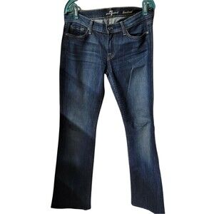 7 For All Mankind Women's Dark Blue, Low-Rise, Straight Leg Jeans